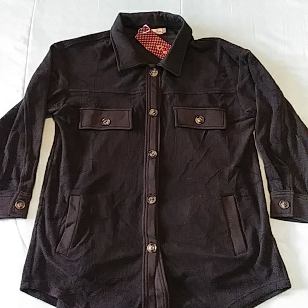 Womens Fleece shirt jacket top size med